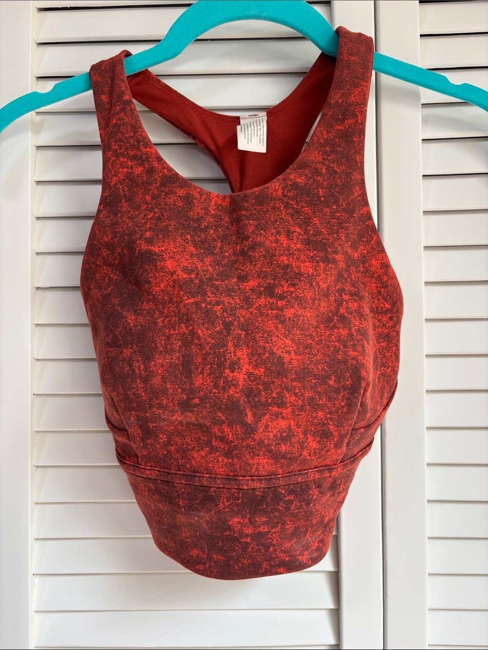 lululemon athletica Red Marble High-Neck Racerback Sports Bra